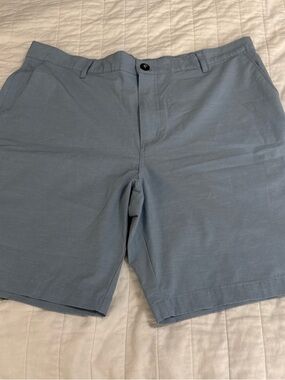 Guy Harvey Soft Blue Flat-Front Men's Shorts